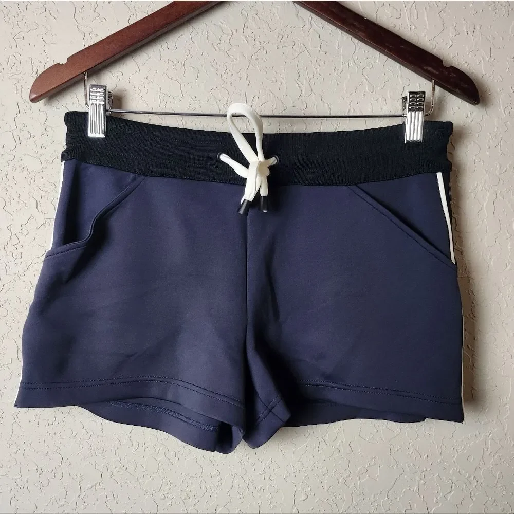 Blanc Noir BLP23600 Drawstring Shorts Navy Blue Black White Size M